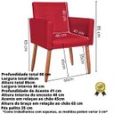 Ver imagem 2 de Poltrona para Espera Comercial Cliente Tecido Corano Resistente Pés em Madeira Natural Suporta 120kg