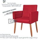 Ver imagem 3 de Poltrona para Espera Comercial Cliente Tecido Corano Resistente Pés em Madeira Natural Suporta 120kg