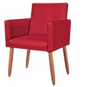 Ver imagem 1 de Poltrona para Espera Comercial Cliente Tecido Corano Resistente Pés em Madeira Natural Suporta 120kg