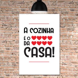 Placa Decorativa MDF Frase Coração da Casa 30x40 - 1