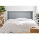Ver imagem 1 de Cabeceira Casal Reta Luxo 140x60 Courino Cinza - Tachas Fumê