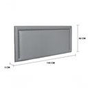 Ver imagem 3 de Cabeceira Casal Reta Luxo 140x60 Courino Cinza - Tachas Fumê