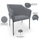 Ver imagem 4 de Kit 4 Cadeiras para Sala de Jantar Estar Living Olívia L02 Suede Cinza - Lyam Decor
