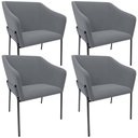 Ver imagem 1 de Kit 4 Cadeiras para Sala de Jantar Estar Living Olívia L02 Suede Cinza - Lyam Decor