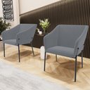 Ver imagem 2 de Kit 4 Cadeiras para Sala de Jantar Estar Living Olívia L02 Suede Cinza - Lyam Decor