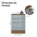 Ver imagem 2 de Balcão de Cozinha 60 cm 3 Gavetas Rustic/Cinza Lux Madesa