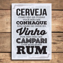 Placa Decorativa MDF Frase Cerveja Bebidas 30x40 - 1