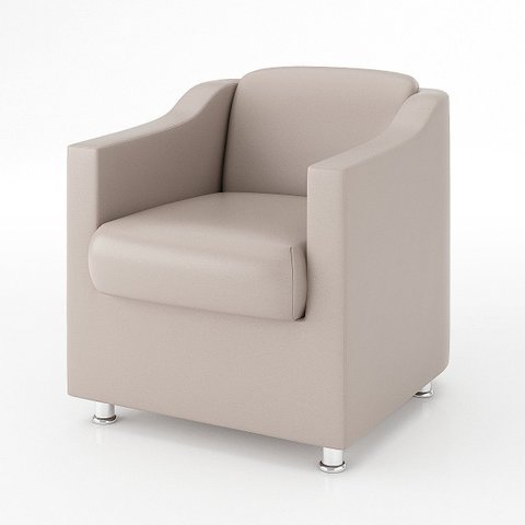 Poltrona Tilla Sala Recepção V8 Decor:courino Bege