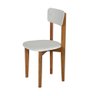 Cadeira de Restaurante Elisa em Madeira Maciça Assento Suede Off White - 1