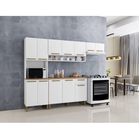 Cozinha Completa Estilo Conjugada Arte Móveis:branco