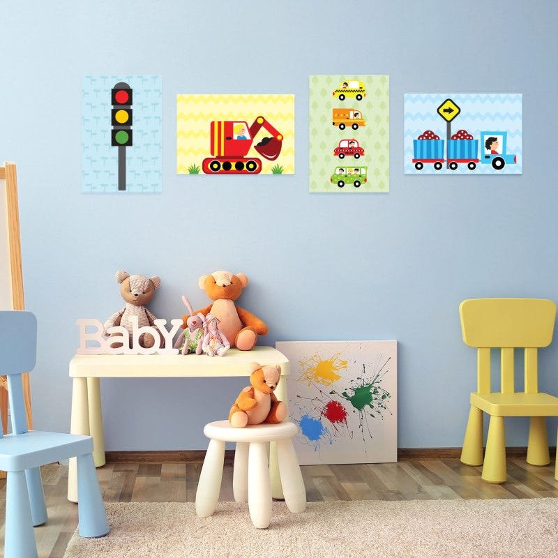 Kit Placa Decorativa MDF Infantil Dinossauro Baby 4un