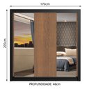 Ver imagem 3 de Guarda-Roupa Casal Madesa Mônaco 3 Portas de Correr com Espelhos Preto/Rustic Cor:Preto/Rustic