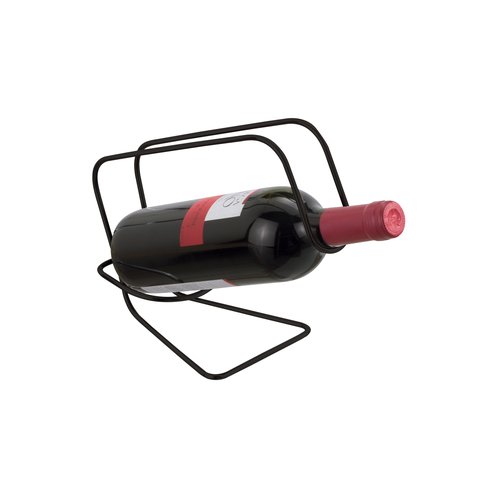 Suporte De Mesa Porta Garrafa De Vinho Alça Para Servir Preto - Cód 07582