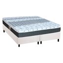 Ver imagem 1 de Cama Box Queen: Colchão Molas Bonnel Castor System Class + Base CRC Courano White(158x198)
