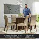 Ver imagem 4 de Conjunto Sala de Jantar Mesa Tampo de Madeira 6 Cadeiras Rustic/cinza/imperial Renata Madesa
