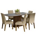 Ver imagem 2 de Conjunto Sala de Jantar Mesa Tampo de Madeira 6 Cadeiras Rustic/cinza/imperial Renata Madesa