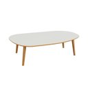 Ver imagem 2 de Mesa de Centro Orgânica 120cm com Pés de Madeira Off White/ Freijó - Dalla Costa