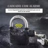 Cadeado Antifurto com Alarme Sonoro 110db Trava de Segurança para Casa Moto e Bicicleta - 4