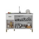 Ver imagem 4 de Balcão de 120cm para Pia em MDF 15cm 3 Portas e Uma Gaveta Branco