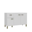 Ver imagem 2 de Balcão de 120cm para Pia em MDF 15cm 3 Portas e Uma Gaveta Branco