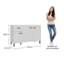 Ver imagem 3 de Balcão de 120cm para Pia em MDF 15cm 3 Portas e Uma Gaveta Branco