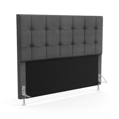 Cabeceira Soraya 160 para Cama Queen Z-008 Sued Cinza Aradecor