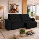 Ver imagem 1 de Sofá com Chaise Sirius 2 Lugares Retrátil e Reclinável 290cm Preto