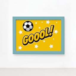Quadros Futebol Gol 22x32cm Moldura Azul 4un - 5