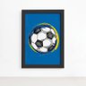 Quadro Bola de Futebol Fundo Azul 22x32 Moldura Preta - 1