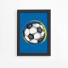 Quadro Bola de Futebol Fundo Azul 22x32 Moldura Preta - 2