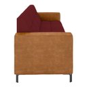 Ver imagem 4 de Sofá Living Decorativo Houston 2 Lugares 180cm Pés em Metal Veludo/ Pu Bordô/ Caramelo G33 - Gran Be