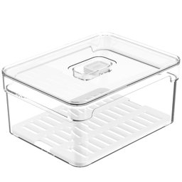 Organizador De Geladeira 2,2L Organizador Clear Fresh Com Bandeja De Drenagem E Respiradouro OU - 1