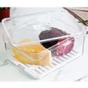 Ver imagem 6 de Organizador De Geladeira 2,2L Organizador Clear Fresh Com Bandeja De Drenagem E Respiradouro OU