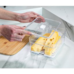 Organizador De Geladeira 2,2L Organizador Clear Fresh Com Bandeja De Drenagem E Respiradouro OU - 2