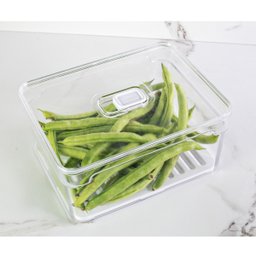 Organizador De Geladeira 2,2L Organizador Clear Fresh Com Bandeja De Drenagem E Respiradouro OU - 7