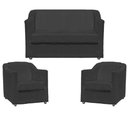 Ver imagem 1 de Kit Namoradeira Decorativa + 2 Poltronas para Sala Manicure Recepção Consultório Mila Suede