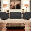 Ver imagem 2 de Kit Namoradeira Decorativa + 2 Poltronas para Sala Manicure Recepção Consultório Mila Suede