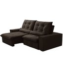 Ver imagem 7 de Sofá Retrátil Reclinável para Sala 3 Lugares 230cm Curie F04 Veludo Marrom Escuro - Lyam Decor