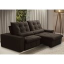 Ver imagem 2 de Sofá Retrátil Reclinável para Sala 3 Lugares 230cm Curie F04 Veludo Marrom Escuro - Lyam Decor