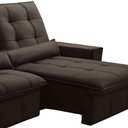Ver imagem 5 de Sofá Retrátil Reclinável para Sala 3 Lugares 230cm Curie F04 Veludo Marrom Escuro - Lyam Decor