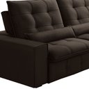 Ver imagem 6 de Sofá Retrátil Reclinável para Sala 3 Lugares 230cm Curie F04 Veludo Marrom Escuro - Lyam Decor