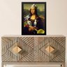 Quadro Divertido Área de Serviço - Monalisa 33x24cm:moldura Branca - 1