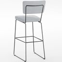 Ver imagem 5 de Banqueta Alta para Cozinha Sala de Jantar Base em Aço Fixa Allana L02 Suede Cinza - Lyam Decor