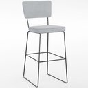 Ver imagem 1 de Banqueta Alta para Cozinha Sala de Jantar Base em Aço Fixa Allana L02 Suede Cinza - Lyam Decor