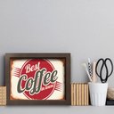 Ver imagem 1 de Quadro Vintage Café Best Coffee 33x43cm Moldura Marrom