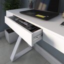 Ver imagem 4 de Escritório Completo Home Office 1 Gaveta 8 Prateleiras Branco - Artany Móveis