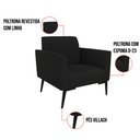 Ver imagem 5 de Kit 2 Poltronas Pés Villach Marisa Linho Preto A79 D03 - D'Rossi