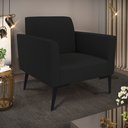 Ver imagem 2 de Kit 2 Poltronas Pés Villach Marisa Linho Preto A79 D03 - D'Rossi