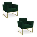 Ver imagem 1 de Poltrona Decorativa Industrial Dourado Kit 2 Elisa Bouclê D03 - D'Rossi