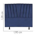 Ver imagem 3 de Cabeceira Estofada Bélgica 195cm King Size para Cama Colchão Box Quarto Suede Azul Marinho -